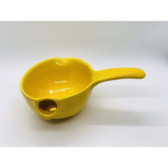 Vtg 1950's MCM Cardinal China Co USA Art Pottery Yellow Lemon Shaped Pourer - Picture 4 of 10